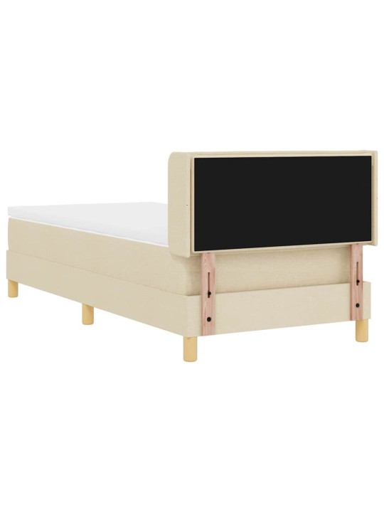 Voodiraam vedrumadratsiga peaga kreemjas 80 x 200 cm kangas