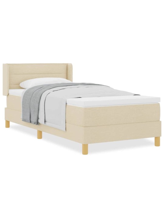Voodiraam vedrumadratsiga peaga kreemjas 80 x 200 cm kangas