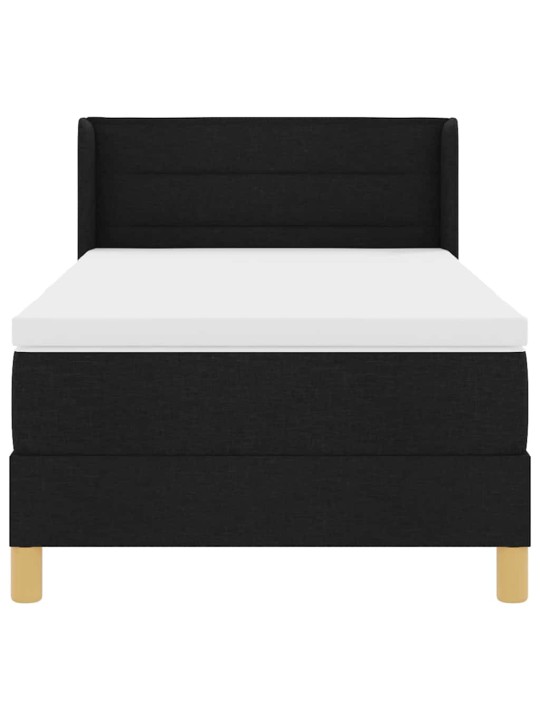 Kontinentaalvoodi madratsiga must ja valge 90 x 200 cm kangas
