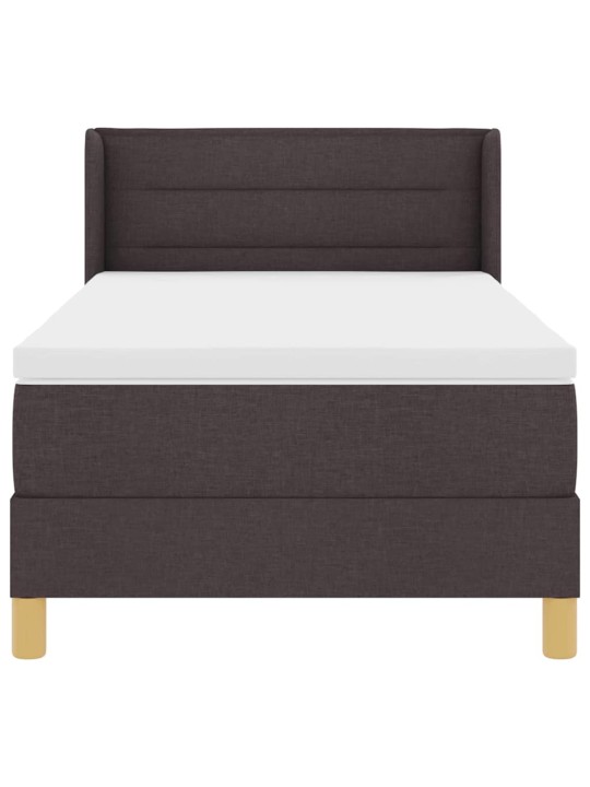 Kontinentaalvoodi peatsiga tumepruun ja valge 90 x 200 cm kangas