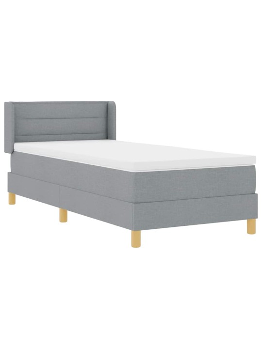 Voodiraam vedrumadratsiga helehall 100 x 200 cm kangas