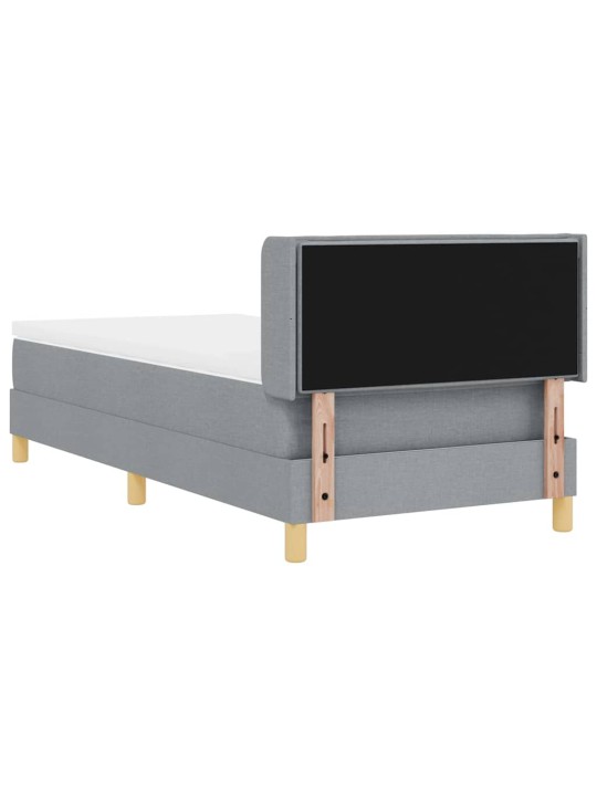 Voodiraam vedrumadratsiga helehall 100 x 200 cm kangas