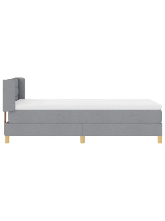 Voodiraam vedrumadratsiga helehall 100 x 200 cm kangas