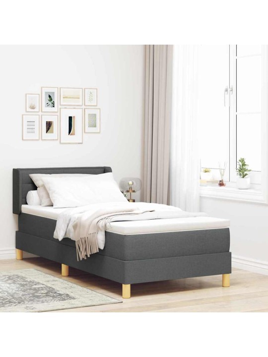 Voodiraam vedrumadratsiga tumehall 100 x 200 cm kangas
