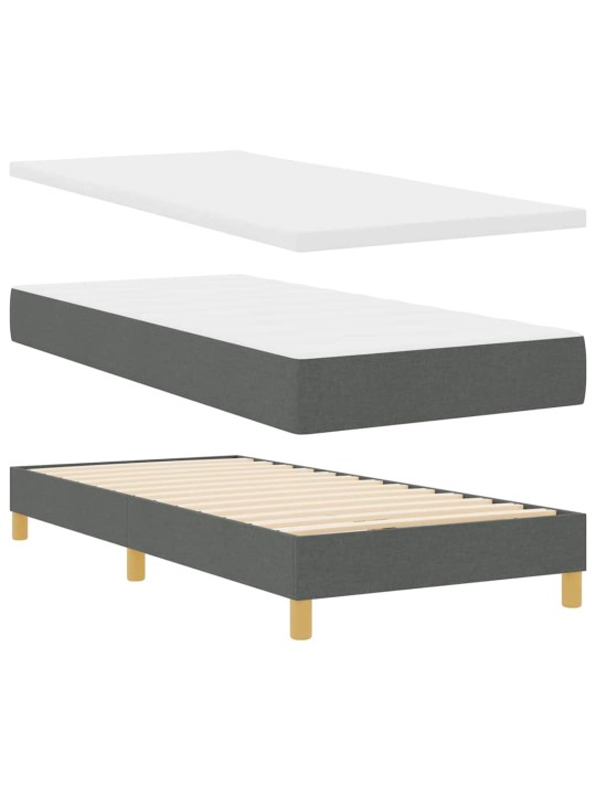 Voodiraam vedrumadratsiga tumehall 100 x 200 cm kangas