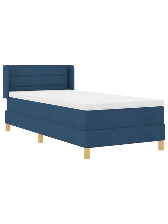 Voodiraam vedrumadratsiga peaga sinine 100 x 200 cm kangas