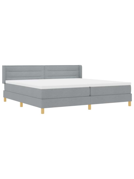 Voodiraam vedrumadratsiga helehall 200 x 200 cm kangas