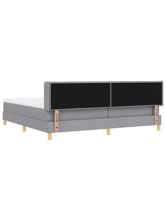 Voodiraam vedrumadratsiga helehall 200 x 200 cm kangas