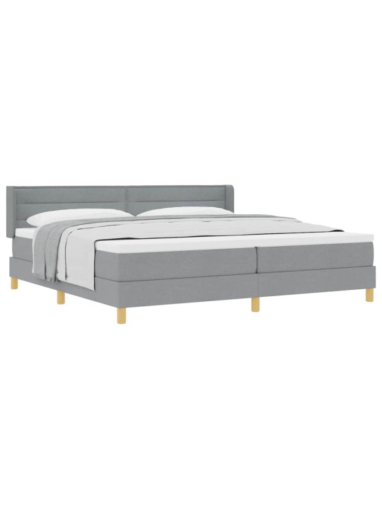 Voodiraam vedrumadratsiga helehall 200 x 200 cm kangas