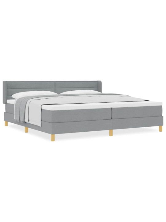 Voodiraam vedrumadratsiga helehall 200 x 200 cm kangas