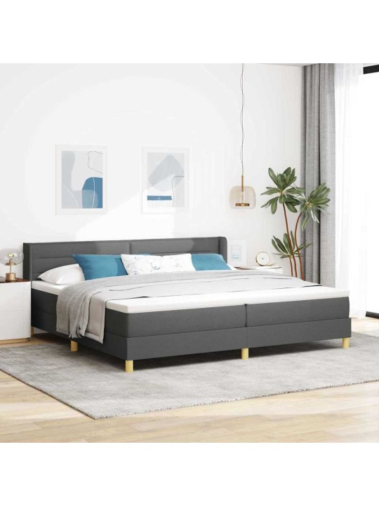 Voodiraam vedrumadratsiga tumehall 200 x 200 cm kangas