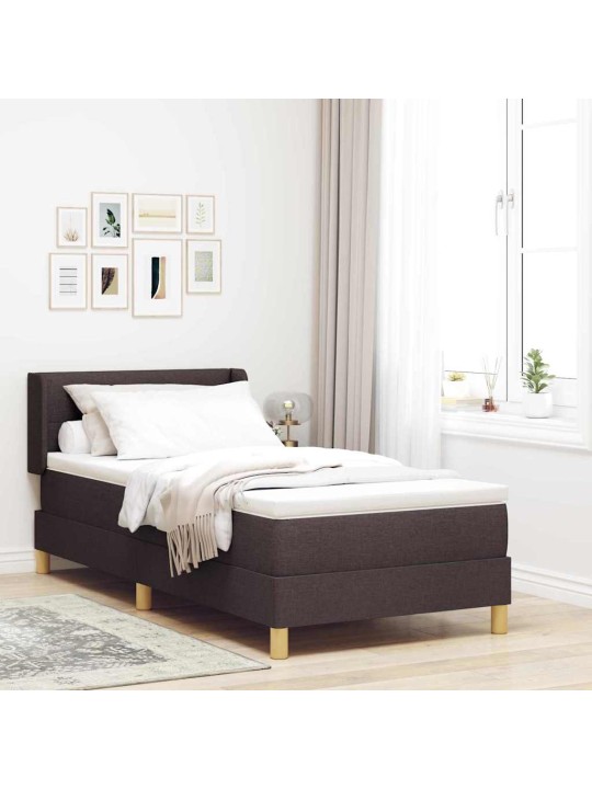 Kontinentaalvoodi peatsiga tumepruun ja valge 80 x 200 cm kangas