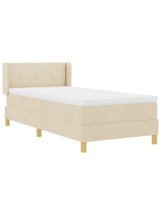Voodiraam vedrumadratsiga peaga kreemjas 80 x 200 cm kangas