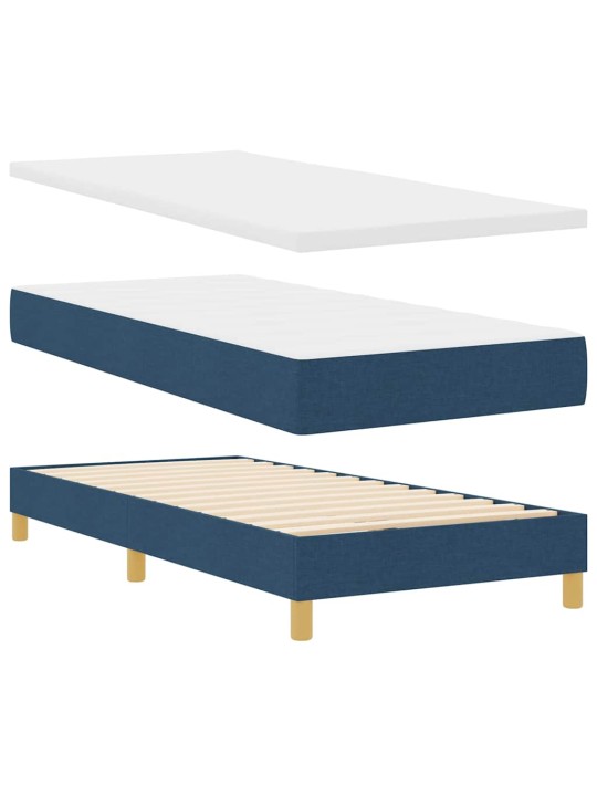 Voodiraam vedrumadratsiga peaga sinine 80 x 200 cm kangas