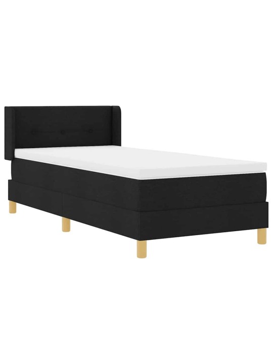 Kontinentaalvoodi madratsiga must ja valge 90 x 200 cm kangas