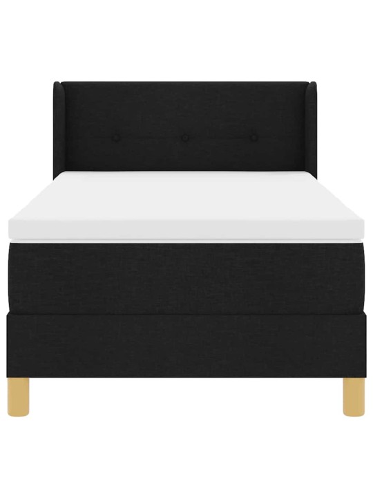 Kontinentaalvoodi madratsiga must ja valge 90 x 200 cm kangas