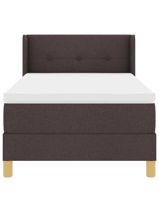 Kontinentaalvoodi peatsiga tumepruun ja valge 90 x 200 cm kangas