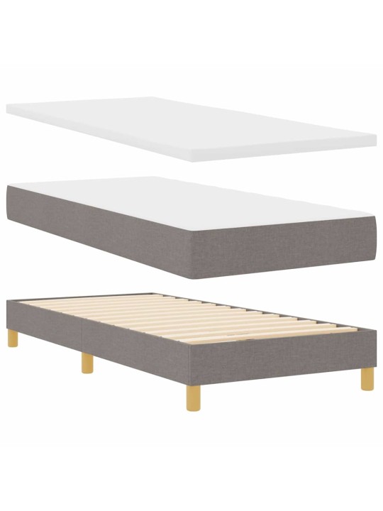 Voodiraam vedrumadratsiga pruunikashall 90 x 200 cm kangas