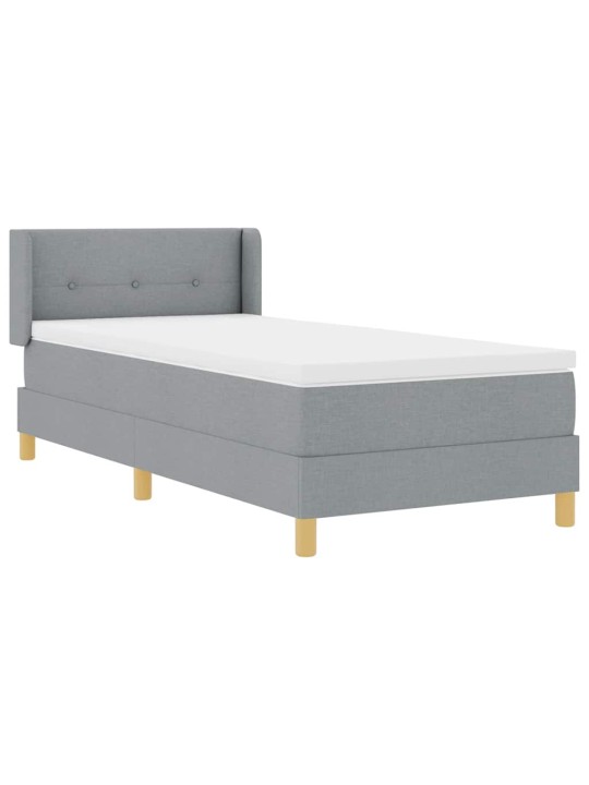 Voodiraam vedrumadratsiga helehall 100 x 200 cm kangas