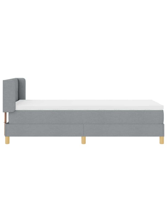 Voodiraam vedrumadratsiga helehall 100 x 200 cm kangas
