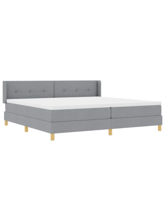 Voodiraam vedrumadratsiga helehall 200 x 200 cm kangas