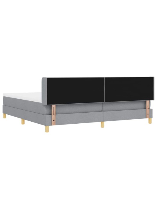 Voodiraam vedrumadratsiga helehall 200 x 200 cm kangas