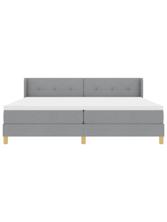Voodiraam vedrumadratsiga helehall 200 x 200 cm kangas