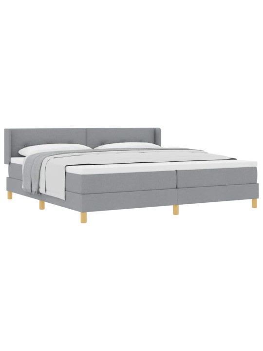 Voodiraam vedrumadratsiga helehall 200 x 200 cm kangas