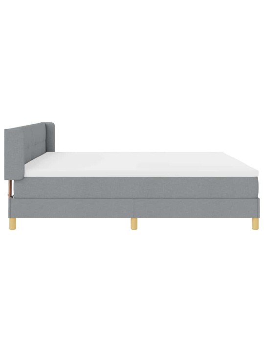 Voodiraam vedrumadratsiga helehall 200 x 200 cm kangas