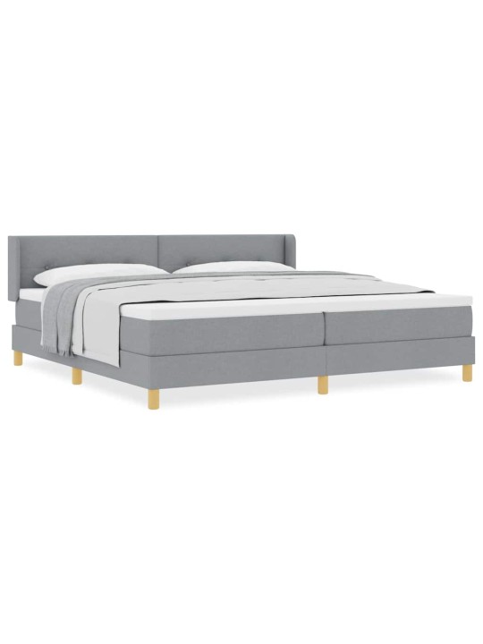 Voodiraam vedrumadratsiga helehall 200 x 200 cm kangas