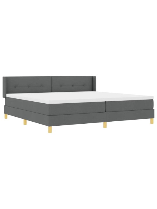 Voodiraam vedrumadratsiga tumehall 200 x 200 cm kangas