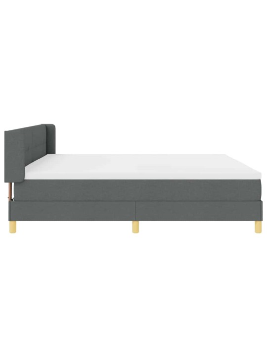 Voodiraam vedrumadratsiga tumehall 200 x 200 cm kangas