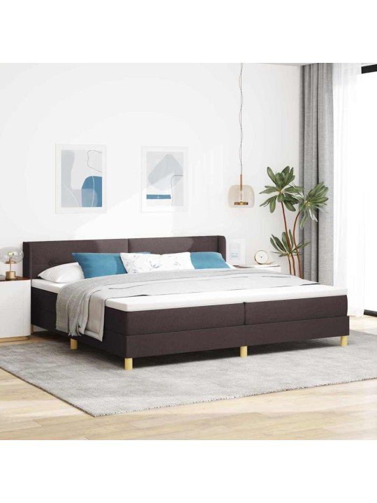 Kontinentaalvoodi madratsi ja peatsiga tumepruun 200 x 200 cm puit