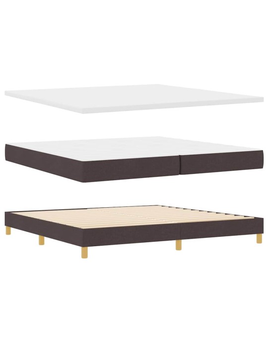 Kontinentaalvoodi madratsi ja peatsiga tumepruun 200 x 200 cm puit