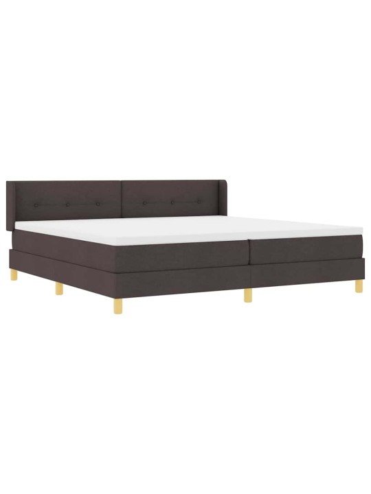 Kontinentaalvoodi madratsi ja peatsiga tumepruun 200 x 200 cm puit