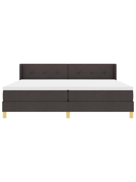 Kontinentaalvoodi madratsi ja peatsiga tumepruun 200 x 200 cm puit