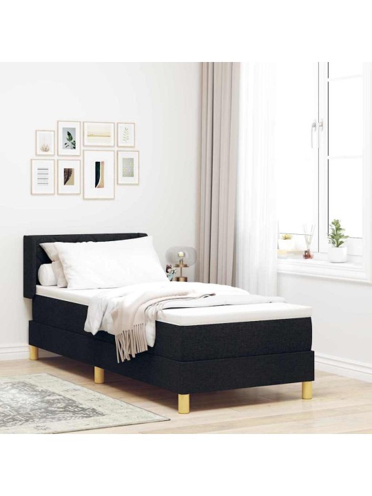 Kontinentaalvoodi must ja valge 80 x 200 cm kangas