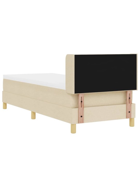 Voodiraam vedrumadratsiga peaga kreemjas 80 x 200 cm kangas