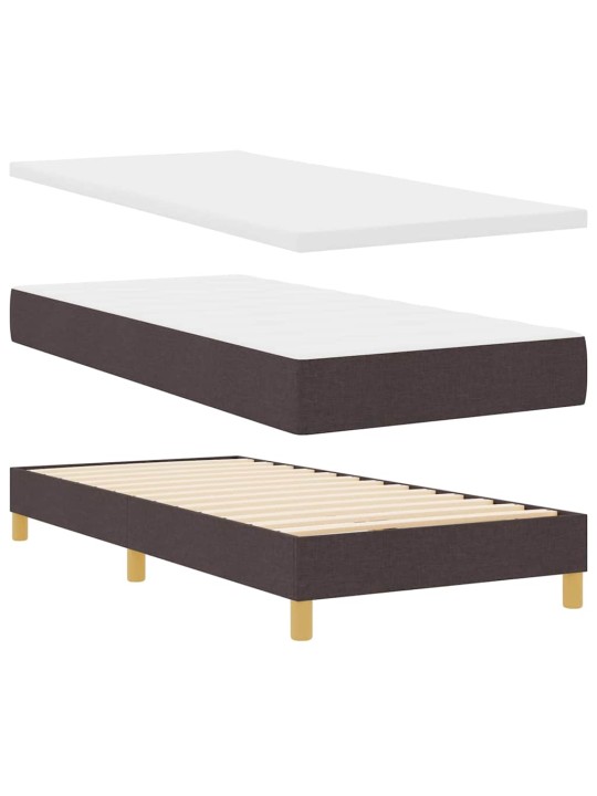 Kontinentaalvoodi madratsi ja peatsiga tumepruun 90 x 200 cm puit