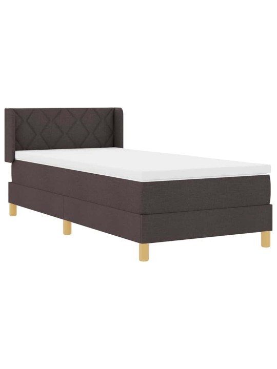 Kontinentaalvoodi madratsi ja peatsiga tumepruun 90 x 200 cm puit