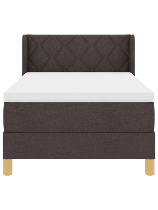 Kontinentaalvoodi madratsi ja peatsiga tumepruun 90 x 200 cm puit