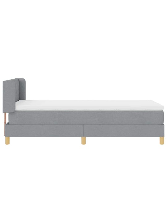 Voodiraam vedrumadratsiga helehall 100 x 200 cm kangas