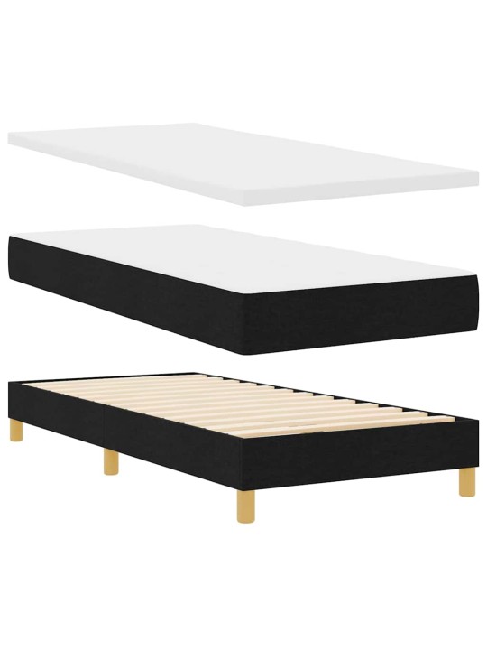Kontinentaalvoodi madratsi ja peatsiga must 100 x 200 cm puit