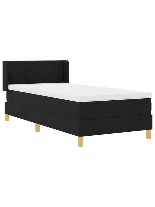 Kontinentaalvoodi madratsi ja peatsiga must 100 x 200 cm puit