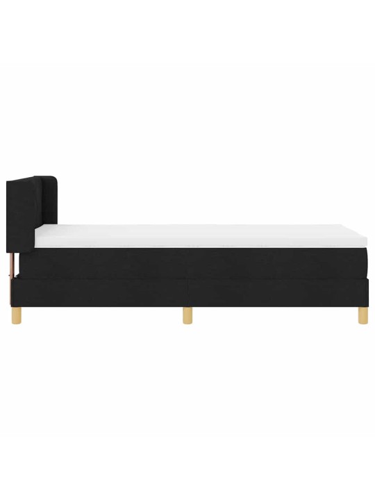 Kontinentaalvoodi madratsi ja peatsiga must 100 x 200 cm puit