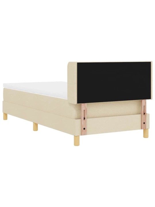 Voodiraam vedrumadratsiga peaga kreemjas 100 x 200 cm kangas