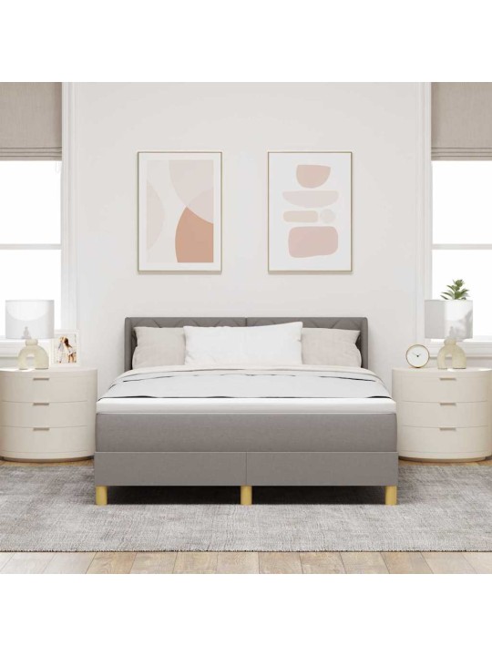 Voodiraam vedrudega peaga pruunikashall 140 x 200 cm kangas