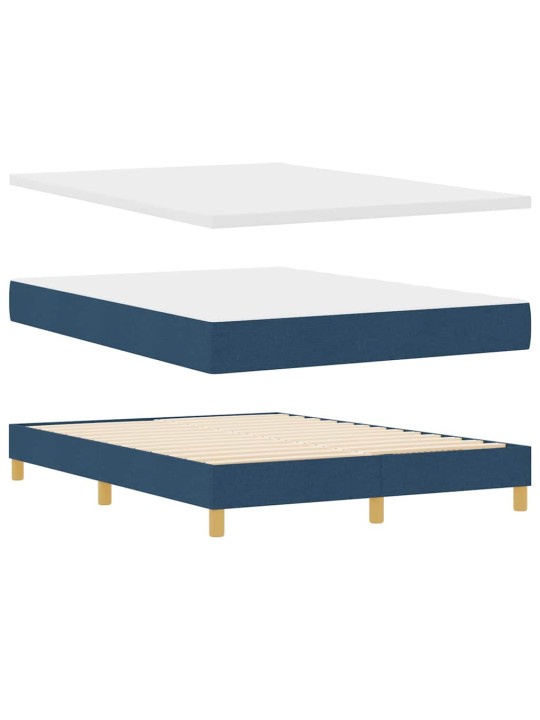 Voodiraam vedrumadratsiga peaga sinine 140 x 200 cm kangas