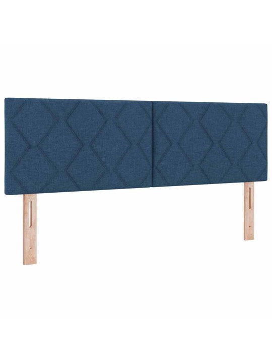 Voodiraam vedrumadratsiga peaga sinine 140 x 200 cm kangas