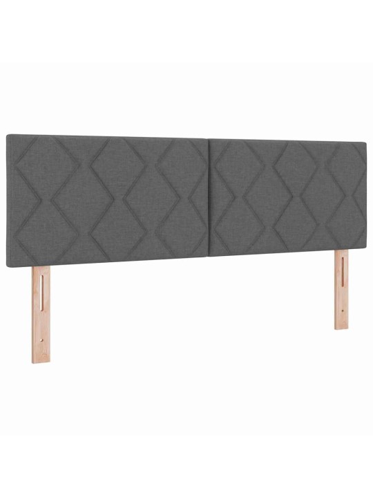 Voodiraam vedrumadratsiga tumehall 160 x 200 cm kangas